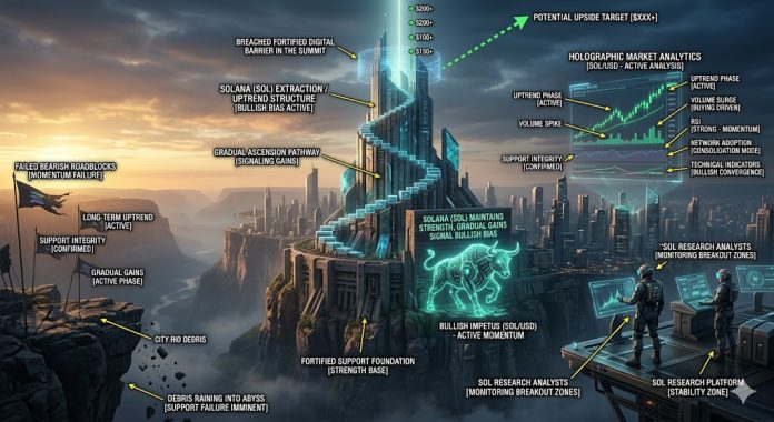 Solana (SOL) Maintains Power, Gradual Features Sign Bullish Bias