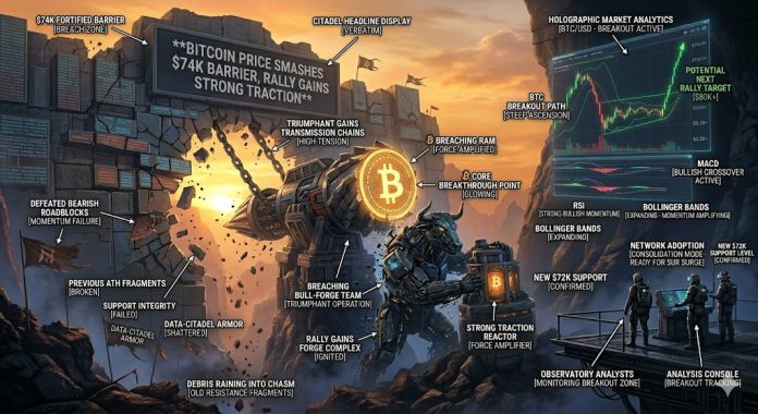 Bitcoin Worth Smashes $74Ok Barrier, Rally Positive factors Robust Traction Bitcoin Worth Smashes $74Ok Barrier, Rally Positive factors Robust Traction