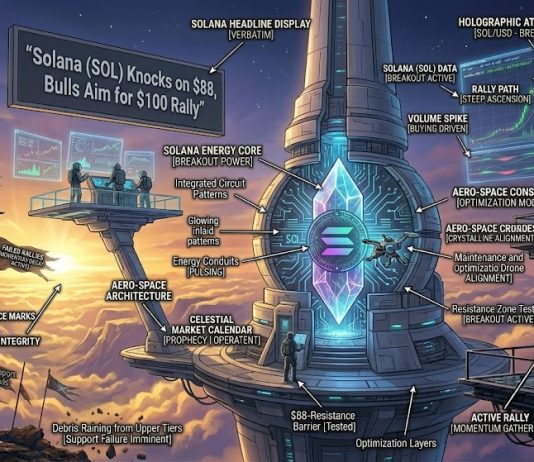 Solana (SOL) Knocks on $88, Bulls Goal for $100 Rally