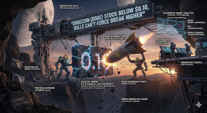 Dogecoin (DOGE) Caught Beneath $0.10, Bulls Can’t Pressure Break Larger