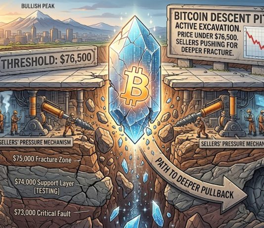 Bitcoin Worth Dips Underneath $76,500, Sellers Push For Deeper Pullback