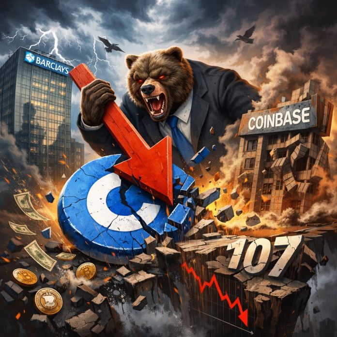 Barclays Turns Bearish On Coinbase Following Q1 Woes, Slashing Worth Goal To $107