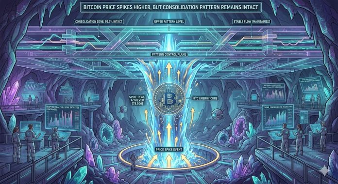 Bitcoin Value Spikes Increased, However Consolidation Sample Stays Intact