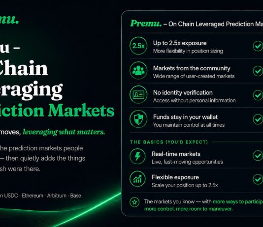 Premu Launches Decentralized Prediction Market Platform That includes Consumer-Created Markets and Leveraged Occasion Buying and selling Premu Launches Decentralized Prediction Market Platform That includes Consumer-Created Markets and Leveraged Occasion Buying and selling