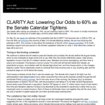 CLARITY Act Momentum Slows As Approval Odds Fall To 60% CLARITY Act Momentum Slows As Approval Odds Fall To 60%