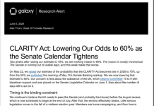 CLARITY Act Momentum Slows As Approval Odds Fall To 60% CLARITY Act Momentum Slows As Approval Odds Fall To 60%