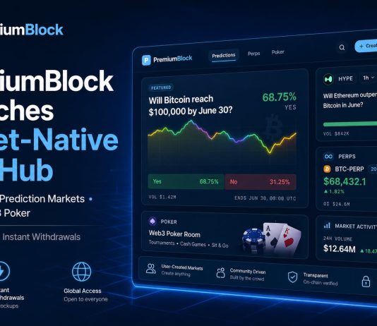 PremiumBlock Launches Non-Custodial Danger Hub for Consumer-Created Prediction Markets, Perps and Web3 Poker