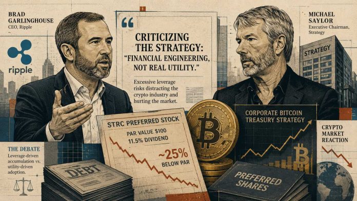 Ripple CEO Brad Garlinghouse Slams Michael Saylor’s Bitcoin Technique, Says STRC Is Hurting the Crypto Market
