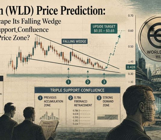 Worldcoin (WLD) Value Prediction: Can WLD Escape Its Falling Wedge With Triple Help Confluence on the $0.42 Value Zone?