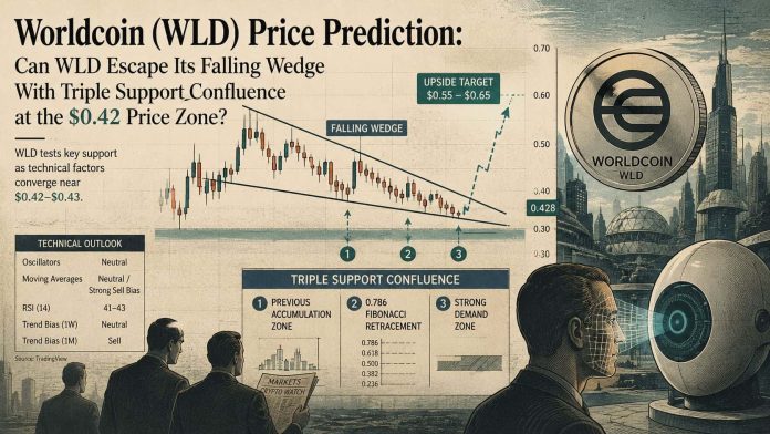 Worldcoin (WLD) Value Prediction: Can WLD Escape Its Falling Wedge With Triple Help Confluence on the $0.42 Value Zone?