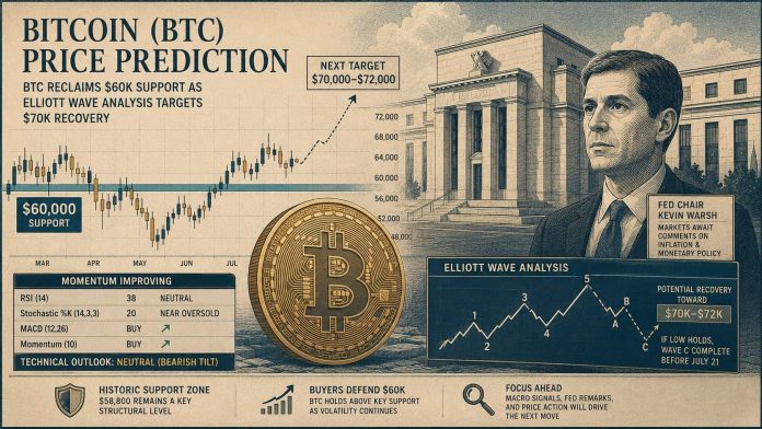 Bitcoin (BTC) Worth Prediction: BTC Reclaims $60Ok Assist as Elliott Wave Evaluation Targets $70Ok Restoration