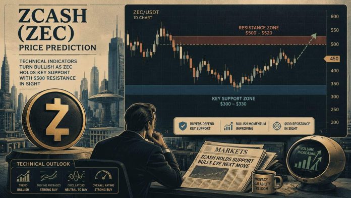 Zcash (ZEC) Worth Prediction: Technical Indicators Flip Bullish as ZEC Holds Key Help With $500 Resistance in Sight