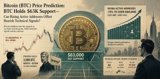 Bitcoin (BTC) Value Prediction: BTC Holds $63Okay Help—Can Rising Lively Addresses Offset Bearish Technical Indicators?