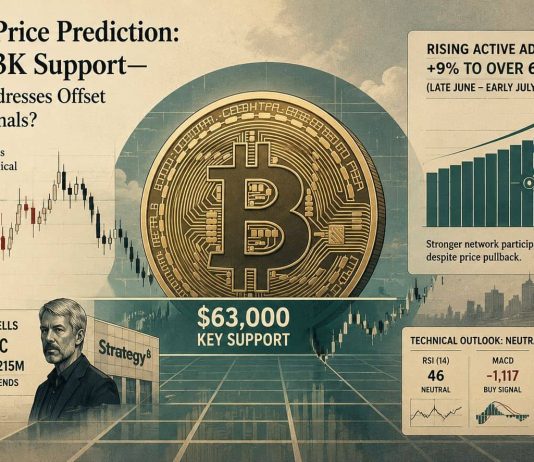 Bitcoin (BTC) Value Prediction: BTC Holds $63Okay Help—Can Rising Lively Addresses Offset Bearish Technical Indicators?