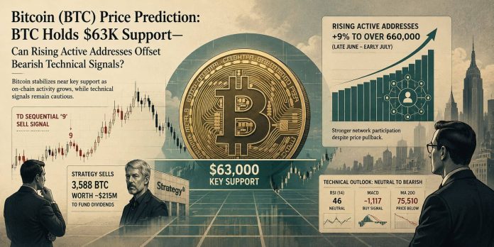 Bitcoin (BTC) Value Prediction: BTC Holds $63Okay Help—Can Rising Lively Addresses Offset Bearish Technical Indicators?