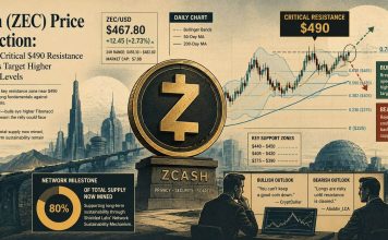 Zcash (ZEC) Value Prediction: ZEC Assessments Essential $490 Resistance as Analysts Goal Increased Fibonacci Ranges
