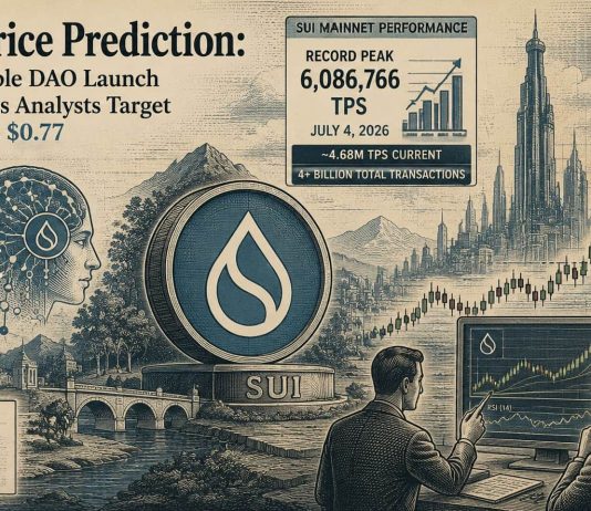 Sui (SUI) Worth Prediction: AI-Powered Scribble DAO Launch Provides Momentum as Analysts Goal $1 on Break Above $0.77 Sui (SUI) Worth Prediction: AI-Powered Scribble DAO Launch Provides Momentum as Analysts Goal $1 on Break Above $0.77