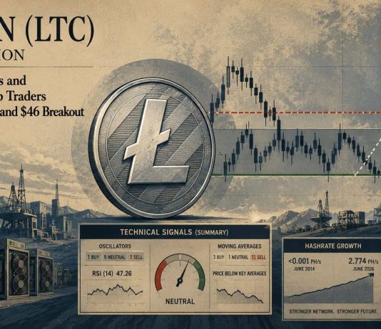 Litecoin (LTC) Value Prediction: Combined Technical Alerts and Rising Hashrate Hold Merchants Centered on $39 Help and $46 Breakout Litecoin (LTC) Value Prediction: Combined Technical Alerts and Rising Hashrate Hold Merchants Centered on $39 Help and $46 Breakout