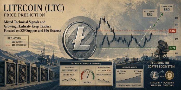 Litecoin (LTC) Value Prediction: Combined Technical Alerts and Rising Hashrate Hold Merchants Centered on $39 Help and $46 Breakout Litecoin (LTC) Value Prediction: Combined Technical Alerts and Rising Hashrate Hold Merchants Centered on $39 Help and $46 Breakout