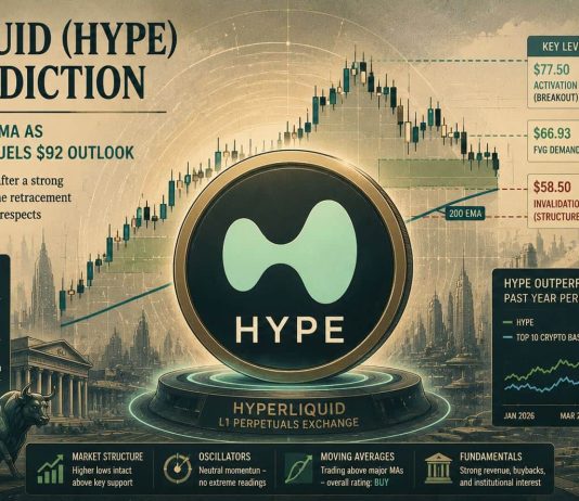Hyperliquid (HYPE) Worth Prediction: HYPE Holds Above 200 EMA as Truthful Worth Hole Retest Fuels $92 Outlook