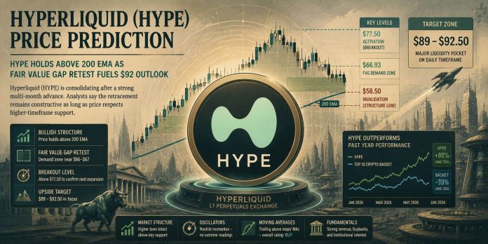 Hyperliquid (HYPE) Worth Prediction: HYPE Holds Above 200 EMA as Truthful Worth Hole Retest Fuels $92 Outlook Hyperliquid (HYPE) Worth Prediction: HYPE Holds Above 200 EMA as Truthful Worth Hole Retest Fuels $92 Outlook