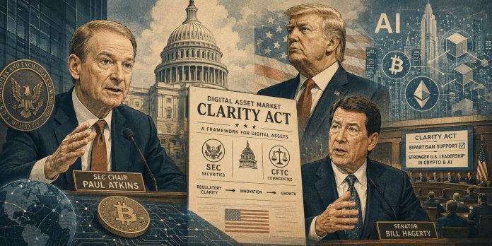 SEC Chair Paul Atkins Urges US to Lead AI and Crypto With CLARITY Act as Trump Presses the Senate