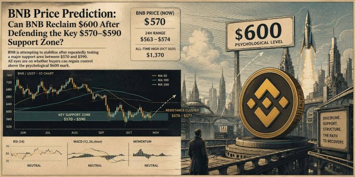 BNB Value Prediction: Can BNB Reclaim $600 After Defending the Key $570–$590 Help Zone? BNB Value Prediction: Can BNB Reclaim $600 After Defending the Key $570–$590 Help Zone?