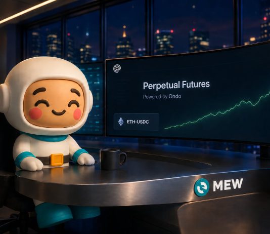 MyEtherWallet (MEW) Integrates Ondo Perps, Unlocking 24/7 Leveraged Buying and selling for Onchain Equities, & ETFs. MyEtherWallet (MEW) Integrates Ondo Perps, Unlocking 24/7 Leveraged Buying and selling for Onchain Equities, & ETFs.