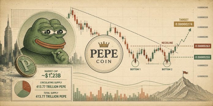 Pepe Coin (PEPE) Worth Prediction: $0.00000263 Breakout May Affirm PEPE Double-Backside Reversal Pepe Coin (PEPE) Worth Prediction: $0.00000263 Breakout May Affirm PEPE Double-Backside Reversal