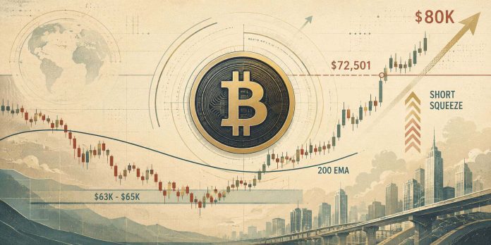 Bitcoin (BTC) Worth Prediction: $72,501 Breakout May Set off Brief Squeeze Towards $80Okay as BTC Breaks 200 EMA Bitcoin (BTC) Worth Prediction: $72,501 Breakout May Set off Brief Squeeze Towards $80Okay as BTC Breaks 200 EMA