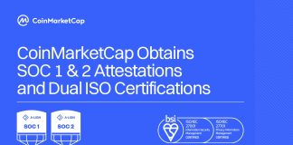 CoinMarketCap Obtains SOC 1 & 2 Attestations and Twin ISO Certifications CoinMarketCap Obtains SOC 1 & 2 Attestations and Twin ISO Certifications