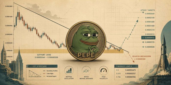 Pepe Coin (PEPE) Worth Prediction: Descending Trendline Break Might Ship PEPE Towards $0.00000915