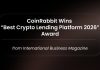 CoinRabbit Wins “Finest Crypto Lending Platform 2026” Award from Worldwide Enterprise Journal