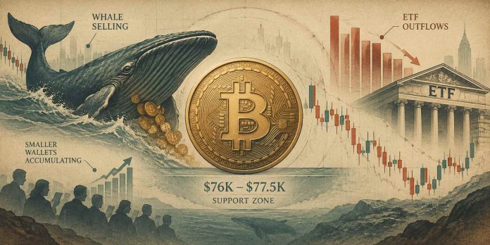 Bitcoin (BTC) Value At present: Whale Promoting and ETF Outflows Put $76Okay Assist to the Check Bitcoin (BTC) Value At present: Whale Promoting and ETF Outflows Put $76Okay Assist to the Check