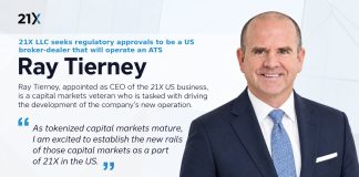 21X LLC Seeks Regulatory Approval to Function as a US Dealer Seller and Appoints Ray Tierney as CEO 21X LLC Seeks Regulatory Approval to Function as a US Dealer Seller and Appoints Ray Tierney as CEO