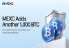 MEXC provides one other 1,000 BTC to Guardian Fund, strengthening consumer safety MEXC provides one other 1,000 BTC to Guardian Fund, strengthening consumer safety