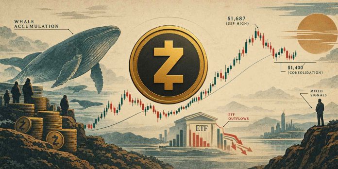 Zcash (ZEC) Worth Prediction: Whale Accumulation and ETF Outflows Put ZEC at a Vital Crossroads Round $1,400 Zcash (ZEC) Worth Prediction: Whale Accumulation and ETF Outflows Put ZEC at a Vital Crossroads Round $1,400