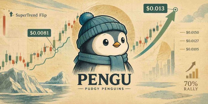 Pudgy Penguins (PENGU) Worth Prediction: Bullish SuperTrend Flip Alerts Potential 70% Rally to $0.013