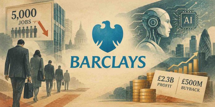 Barclays Plans 5,000 Job Cuts by 2026 in AI Effectivity Drive Regardless of £2.3B Revenue and £500M Share Buyback Barclays Plans 5,000 Job Cuts by 2026 in AI Effectivity Drive Regardless of £2.3B Revenue and £500M Share Buyback