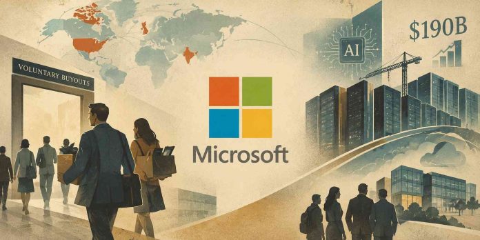 Microsoft Provides Buyouts to 60,000 Workers as AI Spending Surges Towards $190 Billion